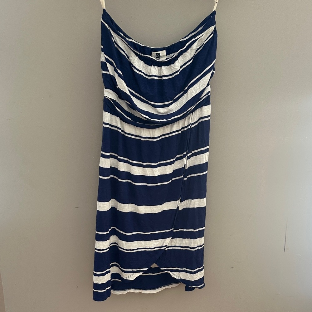Quicksilver Navy and White Striped Dress